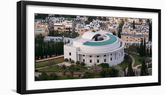 High angle view of International Teaching Centre, Bahai Gardens, German Colony Plaza, Haifa, Israel-null-Framed Photographic Print
