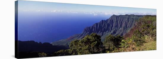 High Angle View of Kokee State Park, Kalalau, Kauai, Hawaii, USA-null-Stretched Canvas