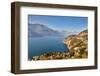 High angle view of Lake Como from Castle Vezio with Varenna and Gittana, Lombardy, Italy-Simon Montgomery-Framed Photographic Print