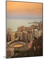 High Angle View of Malaga Cityscape with Bullring and Docks, Andalusia, Spain, Europe-Ian Egner-Mounted Photographic Print