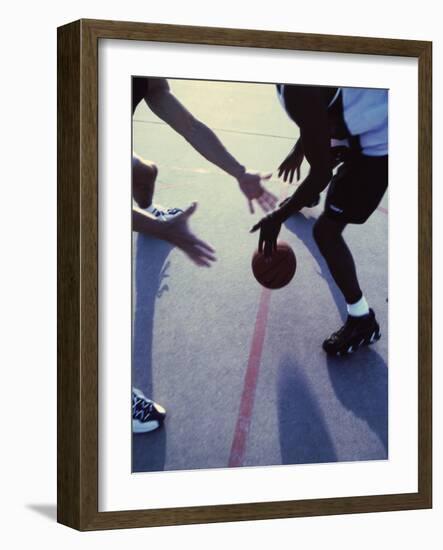 High Angle View of Men Playing Basketball-null-Framed Photographic Print