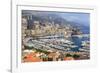 High Angle View of Monaco and Harbour, Monaco, Mediterranean, Europe-Amanda Hall-Framed Photographic Print