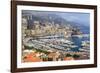 High Angle View of Monaco and Harbour, Monaco, Mediterranean, Europe-Amanda Hall-Framed Photographic Print