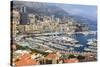 High Angle View of Monaco and Harbour, Monaco, Mediterranean, Europe-Amanda Hall-Stretched Canvas