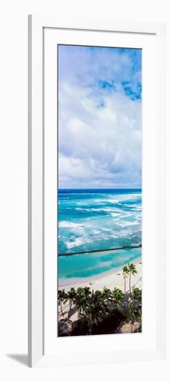 High Angle View of Ocean, Waikiki Beach, Oahu, Hawaii Islands, Hawaii, USA-null-Framed Photographic Print