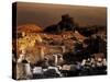 High Angle View of Old Ruins, Ancient Thera, Santorini, Cyclades Islands, Southern Aegean, Greece-null-Stretched Canvas