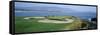 High Angle View of People Playing Golf at a Golf Course, Pebble Beach Golf Links, Pebble Beach-null-Framed Stretched Canvas