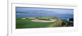 High Angle View of People Playing Golf at a Golf Course, Pebble Beach Golf Links, Pebble Beach-null-Framed Photographic Print