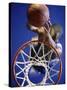 High Angle View of Person Shooting Hoops-null-Stretched Canvas