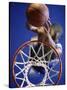 High Angle View of Person Shooting Hoops-null-Stretched Canvas