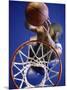 High Angle View of Person Shooting Hoops-null-Mounted Photographic Print