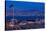 High angle view of Port of Aqaba and Flag of Jordan at sunrise, Aqaba, Jordan-null-Stretched Canvas