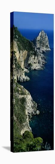 High Angle View of Rock Formations on the Coast, Faraglioni, Capri, Italy-null-Stretched Canvas