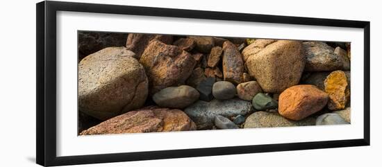 High angle view of rocks at coast, Acadia National Park, Maine, USA-null-Framed Photographic Print