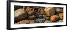 High angle view of rocks at coast, Acadia National Park, Maine, USA-null-Framed Photographic Print