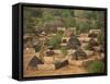 High Angle View of Round Thatched Village Houses, El Geneina, Darfur, Sudan, Africa-Taylor Liba-Framed Stretched Canvas