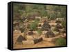 High Angle View of Round Thatched Village Houses, El Geneina, Darfur, Sudan, Africa-Taylor Liba-Framed Stretched Canvas