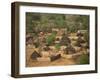 High Angle View of Round Thatched Village Houses, El Geneina, Darfur, Sudan, Africa-Taylor Liba-Framed Photographic Print