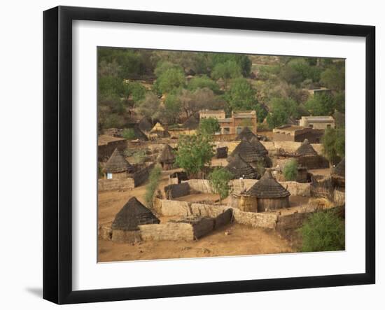 High Angle View of Round Thatched Village Houses, El Geneina, Darfur, Sudan, Africa-Taylor Liba-Framed Photographic Print