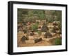 High Angle View of Round Thatched Village Houses, El Geneina, Darfur, Sudan, Africa-Taylor Liba-Framed Photographic Print