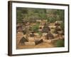 High Angle View of Round Thatched Village Houses, El Geneina, Darfur, Sudan, Africa-Taylor Liba-Framed Photographic Print