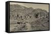 High angle view of Royal Tombs at Ancient Nabatean City of Petra, Wadi Musa, Ma'an Governorate,...-null-Framed Stretched Canvas