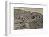 High angle view of Royal Tombs at Ancient Nabatean City of Petra, Wadi Musa, Ma'an Governorate,...-null-Framed Photographic Print