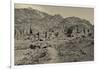 High angle view of Royal Tombs at Ancient Nabatean City of Petra, Wadi Musa, Ma'an Governorate,...-null-Framed Photographic Print