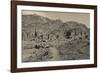 High angle view of Royal Tombs at Ancient Nabatean City of Petra, Wadi Musa, Ma'an Governorate,...-null-Framed Photographic Print