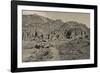 High angle view of Royal Tombs at Ancient Nabatean City of Petra, Wadi Musa, Ma'an Governorate,...-null-Framed Photographic Print