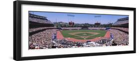 High Angle View of Spectators Watching a Baseball Match, Dodgers Vs. Yankees, Dodger Stadium-null-Framed Photographic Print