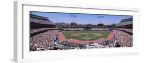 High Angle View of Spectators Watching a Baseball Match, Dodgers Vs. Yankees, Dodger Stadium-null-Framed Photographic Print