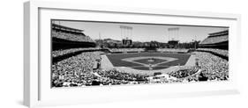 High Angle View of Spectators Watching a Baseball Match, Dodgers Vs. Yankees, Dodger Stadium-null-Framed Photographic Print