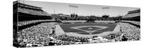 High Angle View of Spectators Watching a Baseball Match, Dodgers Vs. Yankees, Dodger Stadium-null-Stretched Canvas