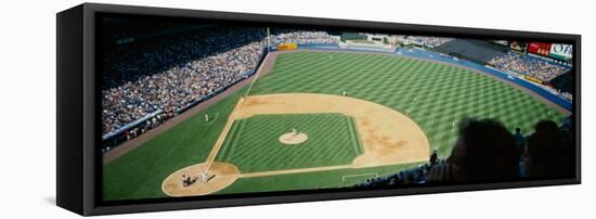 High Angle View of Spectators Watching a Baseball Match in a Stadium, Yankee Stadium-null-Framed Stretched Canvas