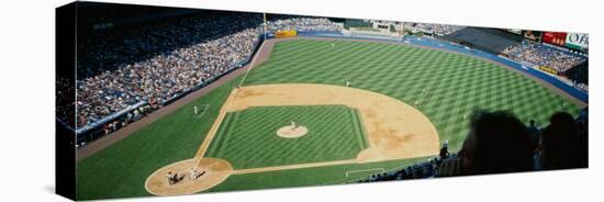 High Angle View of Spectators Watching a Baseball Match in a Stadium, Yankee Stadium-null-Stretched Canvas