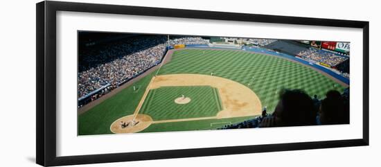 High Angle View of Spectators Watching a Baseball Match in a Stadium, Yankee Stadium-null-Framed Premium Photographic Print