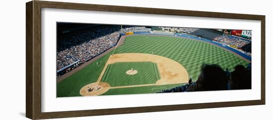 High Angle View of Spectators Watching a Baseball Match in a Stadium, Yankee Stadium-null-Framed Photographic Print