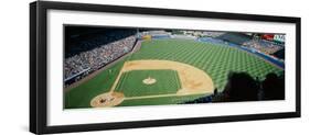 High Angle View of Spectators Watching a Baseball Match in a Stadium, Yankee Stadium-null-Framed Photographic Print