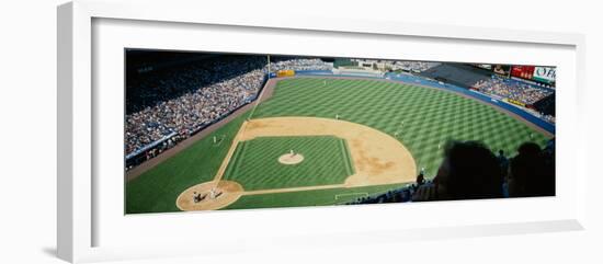 High Angle View of Spectators Watching a Baseball Match in a Stadium, Yankee Stadium-null-Framed Photographic Print