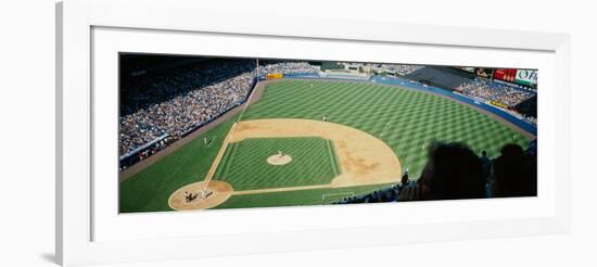 High Angle View of Spectators Watching a Baseball Match in a Stadium, Yankee Stadium-null-Framed Photographic Print