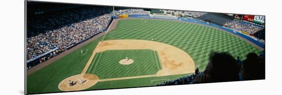 High Angle View of Spectators Watching a Baseball Match in a Stadium, Yankee Stadium-null-Mounted Photographic Print