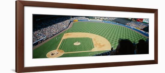 High Angle View of Spectators Watching a Baseball Match in a Stadium, Yankee Stadium-null-Framed Photographic Print