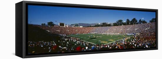 High Angle View of Spectators Watching a Football Match in a Stadium, Rose Bowl Stadium-null-Framed Stretched Canvas