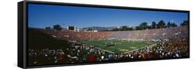 High Angle View of Spectators Watching a Football Match in a Stadium, Rose Bowl Stadium-null-Framed Stretched Canvas