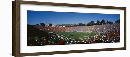 High Angle View of Spectators Watching a Football Match in a Stadium, Rose Bowl Stadium-null-Framed Photographic Print