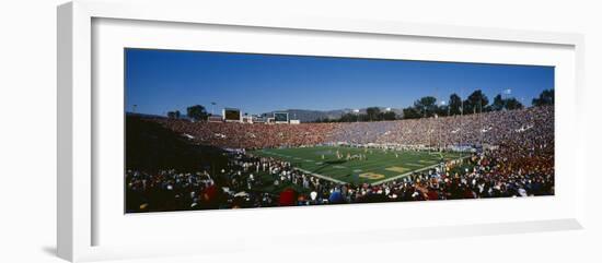 High Angle View of Spectators Watching a Football Match in a Stadium, Rose Bowl Stadium-null-Framed Photographic Print