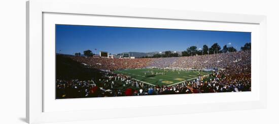 High Angle View of Spectators Watching a Football Match in a Stadium, Rose Bowl Stadium-null-Framed Photographic Print