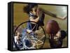 High Angle View of Teenage Girls Playing Basketball-null-Framed Stretched Canvas