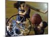 High Angle View of Teenage Girls Playing Basketball-null-Mounted Photographic Print